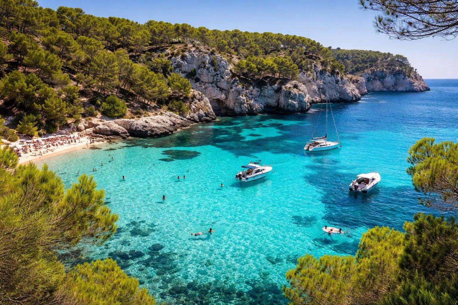 Calas de Ciutadella Menorca vistas desde el mar